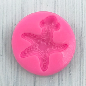 Pink silicone starfish cake mold for ocean themed baking and DIY fondant crafts