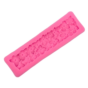 Pink silicone clover flower lace mold for fondant cake and chocolate baking decorating