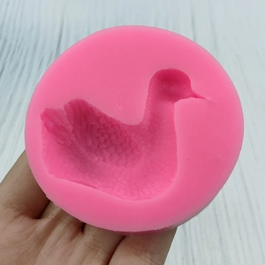 Pink swan shaped silicone mold for chocolate mousse cake and DIY crafts