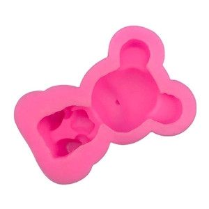 Pink bear shaped silicone mold for chocolate fondant and cake decoration tools