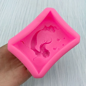Pink silicone mold for mermaid koi fish soap and chocolate diy baking crafts