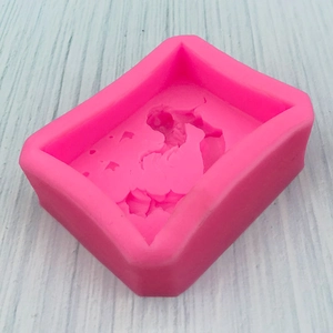 Pink silicone mermaid mold for handmade soap chocolate and cake baking with 3D relief design
