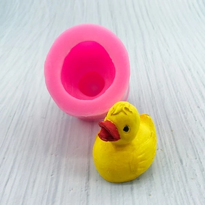 3D little yellow duck silicone mold for DIY soap, candles, and cake baking crafts