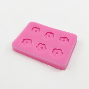 Pink 6-cavity daisy silicone mold for DIY flower cake decoration and handmade soap