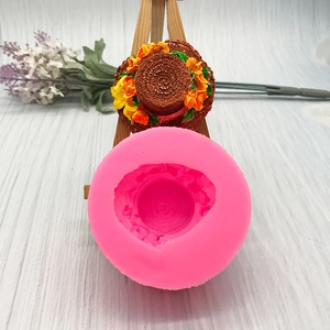 3D Straw Hat Flower Silicone Mold Cake Decorating Fondant Baking Tool DIY Handmade Soap Candle Chocolate Craft Mold