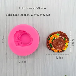 Pink 3D floral sun hat silicone mold for DIY cake fondant and soap crafts