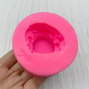 Pink 3D flower sun hat silicone mold for cake decorating and handmade soap crafts