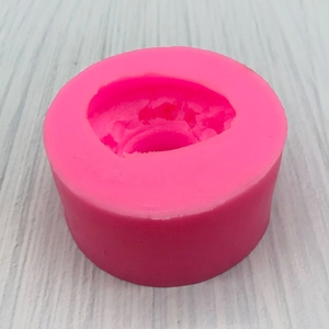 Pink 3D floral straw hat silicone mold for DIY cake decorating and soap making
