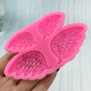 Moule en silicone ailes d'ange rose pour gâteaux fondant et projets de chocolat DIY