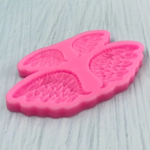 Moule en silicone rose avec ailes d'ange en quatre tailles pour gâteaux et loisirs DIY