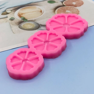 Pink six-petal flower silicone mold for DIY resin crafts and handmade soap making