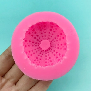 Pink sea urchin silicone mold for DIY ocean theme cakes and handmade soap projects