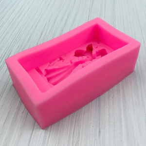 3D angel girl silicone mold for chocolate and soap in pink rectangle shape