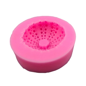 Pink round seashell silicone mold for DIY ocean-themed cake chocolate and resin craft