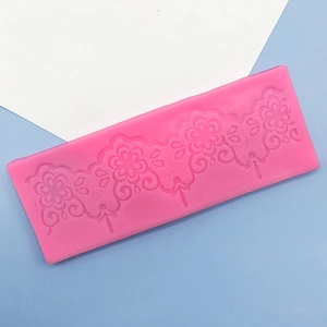 DIY Flower Lace Fondant Silicone Mold Cake Border Decoration Floral Pattern Baking Tool For Chocolate Sugarcraft Craft Decor