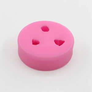 Stampo tondo in silicone rosa con tre cavità floreali per candele e resina fai-da-te