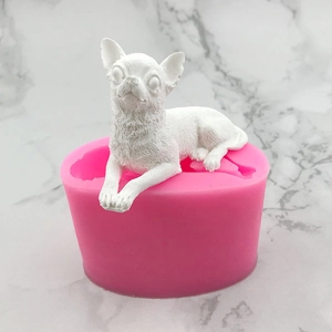 3D Chihuahua Dog Silicone Mold Realistic Puppy Shape For Chocolate Cake Fondant Gypsum Resin DIY Handcraft Baking Tool