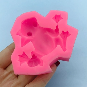 Stampo in silicone rosa con forme di anatre e pulcini per cioccolato e fondente DIY