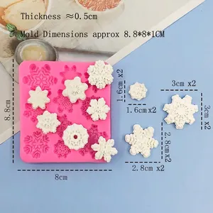 Pink snowflake silicone mold for baking fondant and chocolate craft making