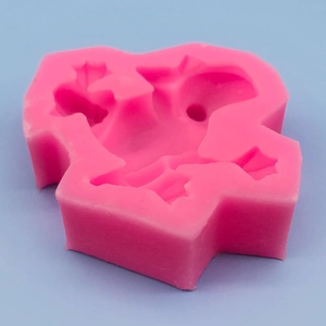 Stampo in silicone rosa a forma di cane cartone animato per fondente e cioccolato DIY