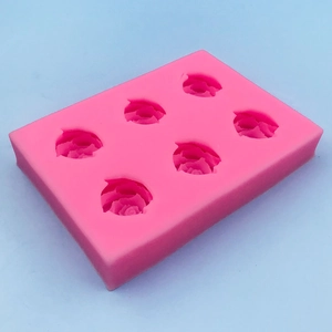 6-cavity rose flower silicone mold for handmade soap, candles, and cake baking
