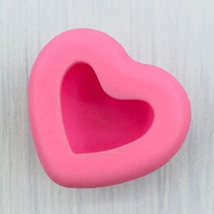 Pink heart-shaped silicone mold for DIY soap making and fondant cake decoration