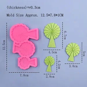 DIY silicone mold for tree-shaped fondant and chocolate with detailed measurements