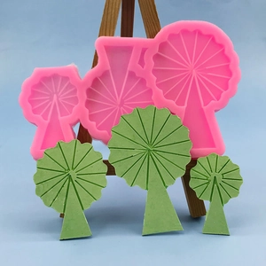 Pink Ferris wheel tree silicone mold for DIY chocolate and fondant cake decoration