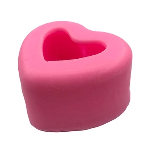 Pink heart-shaped silicone mold for fondant cakes, handmade soaps and aroma plaster crafts