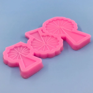Pink silicone ferris wheel and tree mold for DIY chocolate fondant and crafts