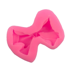 Pink 3D bow silicone mold for DIY cake decorating and chocolate fondant craft tools
