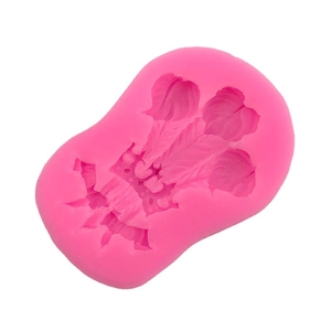 Pink silicone crown and feather mold for DIY fondant and chocolate cake decoration