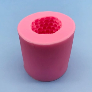 3D pine cone silicone mold for DIY cake decorating and chocolate crafting in pink color
