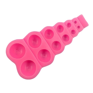 Rosafarbene Silikonform für Kugeln, 10-Loch-Design für Schokolade und Fondant-Backzubehör