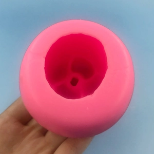 Pink silicone mangosteen fruit mold for DIY handmade fondant cakes and chocolate crafts