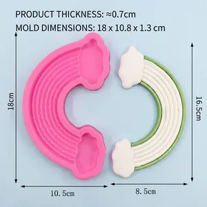 Rainbow cloud shaped silicone mold for chocolate fondant cake decorating and baking crafts