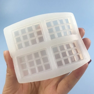 Molde de silicona para chocolate con 4 cavidades de 12 rejillas para bricolaje y repostería