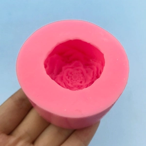 Pink silicone rose bud mold for lotus chocolate fondant and DIY handmade soap crafting