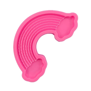 Pink rainbow and cloud silicone mold for cake decorating and chocolate baking