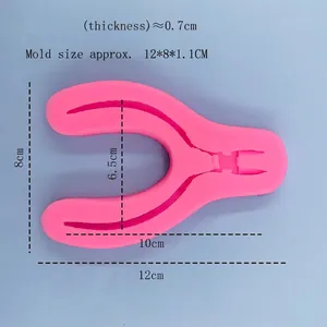 Pink plier shaped silicone mold for DIY hardware tools cake and chocolate decoration
