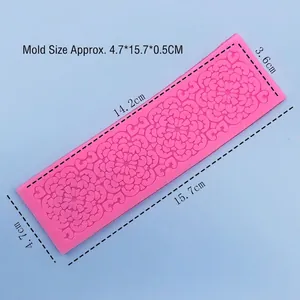 Moule en silicone rose dentelle mandala pour décoration de gâteau fondant pâtisserie