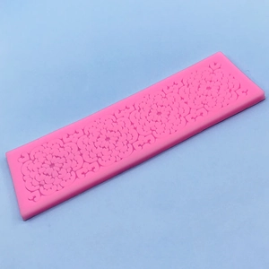Moule en silicone rose à motifs de dentelle pour bordure de gâteau et décoration DIY