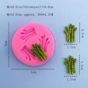 Pink silicone mold for asparagus shaped cake decoration and baking crafts