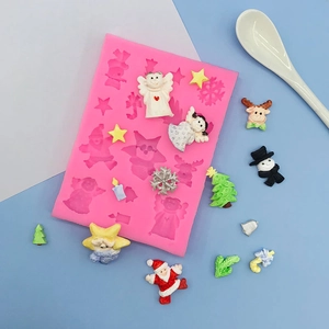 Christmas Snowflake Star Tree Silicone Mold DIY Chocolate Cake Decorating Tool Reindeer Santa Fondant Baking Tool