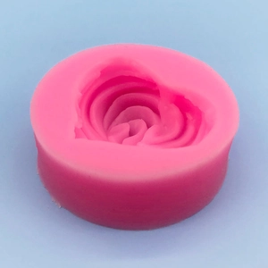 Pink heart-shaped rose petal silicone mold for handmade soap and candle making
