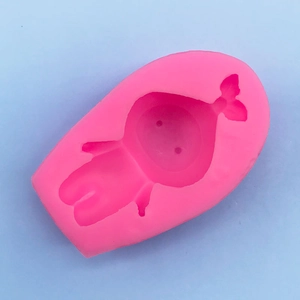 Detailed pink silicone mold for 3D cartoon baby cake decoration and soap making