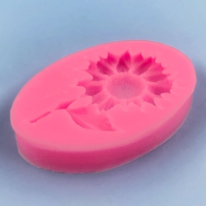 Pink silicone sunflower mold for cake decorating and chocolate baking DIY projects