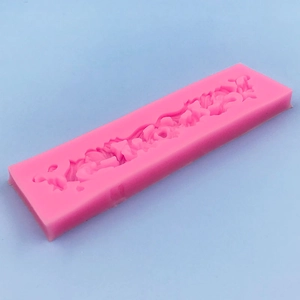 Pink silicone fondant mold with European floral relief pattern for cake lace decoration