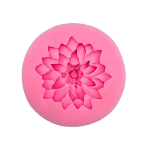 Pink lotus-shaped silicone mold for flower fondant and chocolate cake decorations