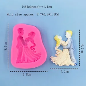 Bride and groom dancing silicone mold for wedding cake decorations and DIY crafts